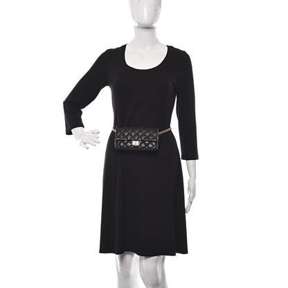 Chanel Aged Calfskin Quilted 2.55 Reissue Flap Belt Bag Clutch Black 2 of 10