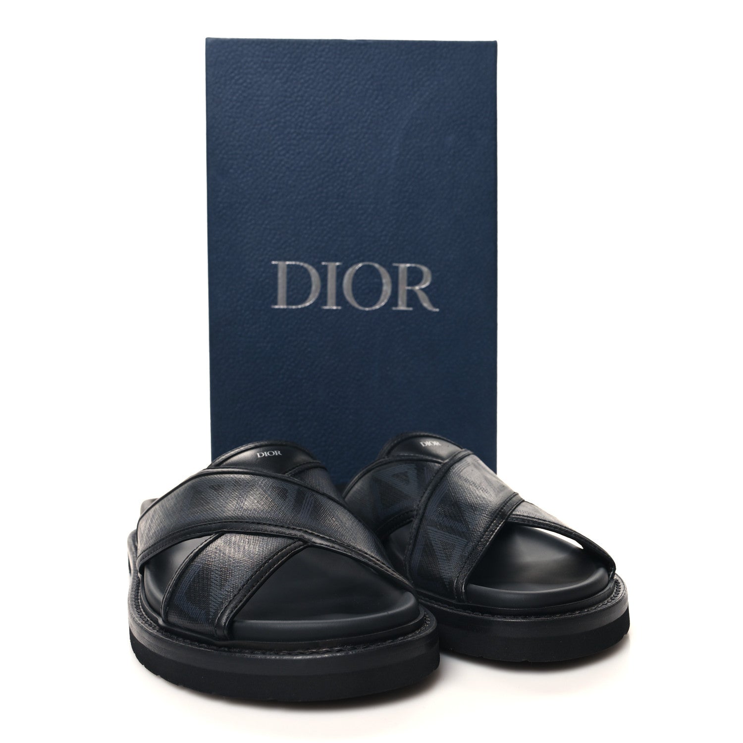 Christian Dior Coated Canvas CD Diamond Mens Aqua Sandal 40 Blue Christian Dior Coated Canvas CD Diamond Mens Aqua Sandal 40 Blue