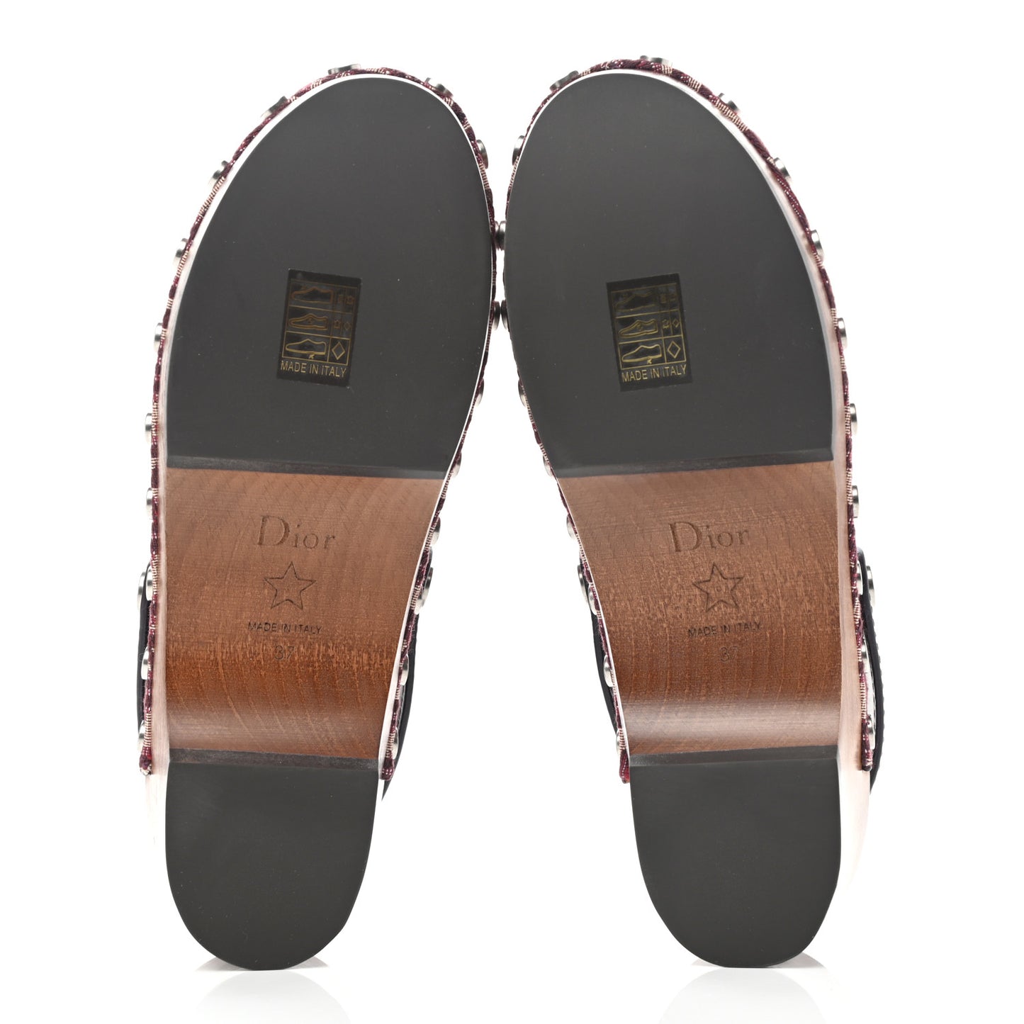 Canvas Oblique Diorquake 20mm Slingback Clogs 37 Deep Amaranth