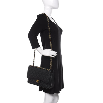 Chanel Caviar Quilted Jumbo Double Flap Black 3 of 15