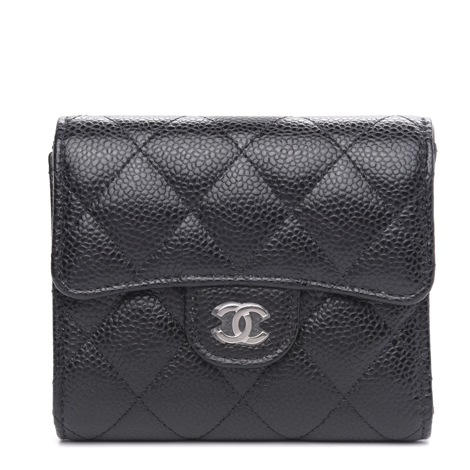 Chanel Caviar Quilted Compact Flap Wallet Black 1 of 9