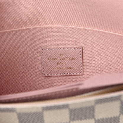 Louis Vuitton Damier Azur Pochette Felicie Chain Wallet Rose Ballerine 7 of 10