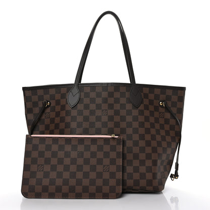 Louis Vuitton Damier Ebene Neo Neverfull MM Rose Ballerine 2 of 9