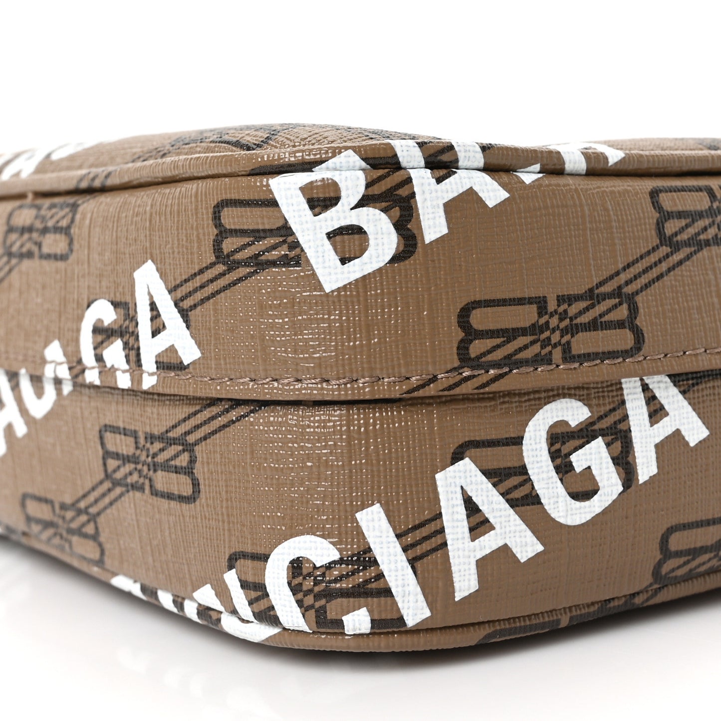 Coated Canvas BB Monogram Allover Logo Small Camera Bag Beige Brown Black