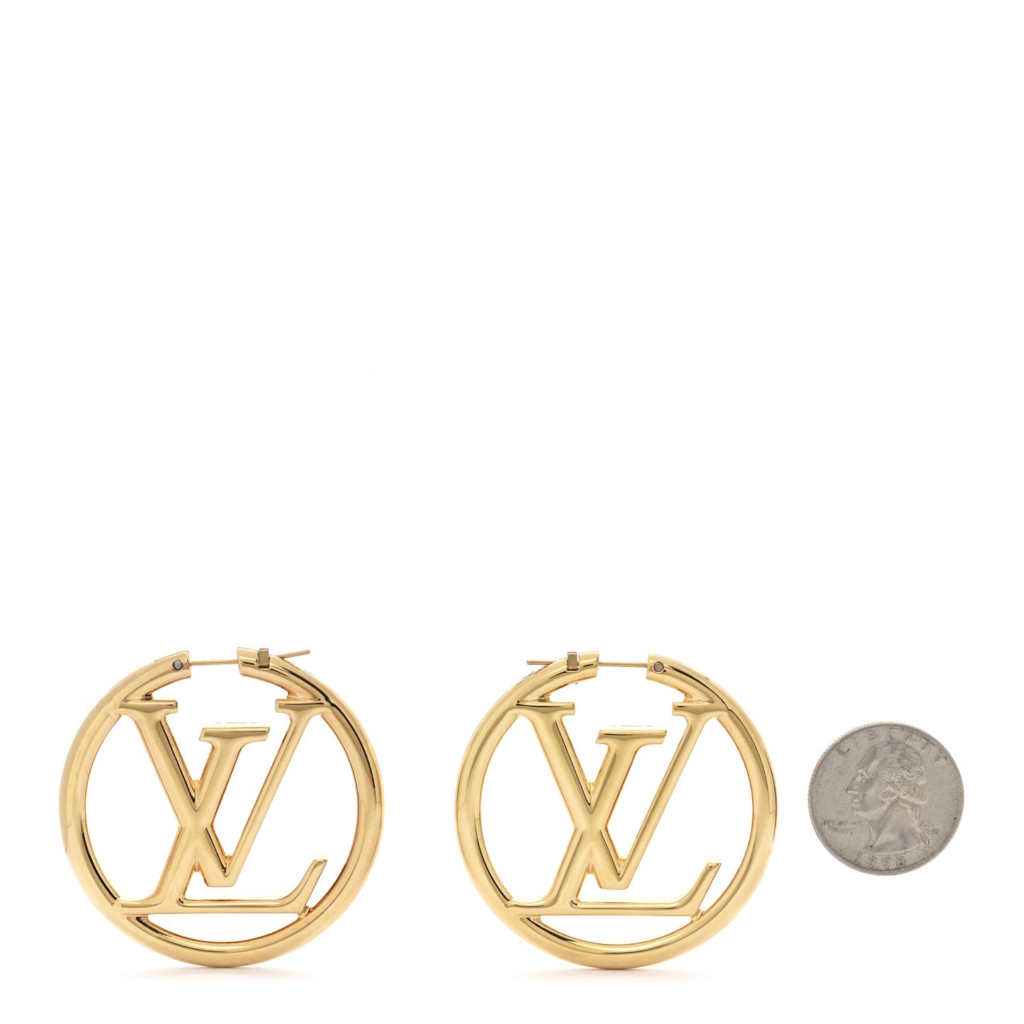 Metal Louise Hoop Earrings Gold