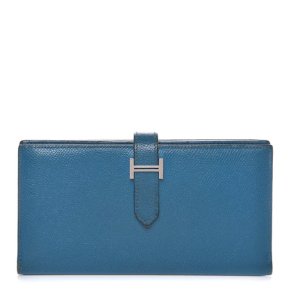Hermes Epsom Bearn Gusset Wallet Bleu Izmir 1 of 12