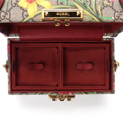 Gucci GG Supreme Monogram Flora Padlock Jewelry Case Red 6 of 12