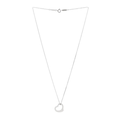 Tiffany Sterling Silver 16mm Elsa Peretti Open Heart Pendant Necklace 3 of 6