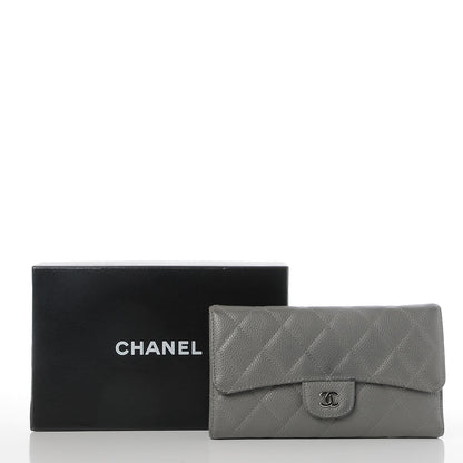 Chanel Caviar Quilted Large Flap Wallet Grey 11 of 11