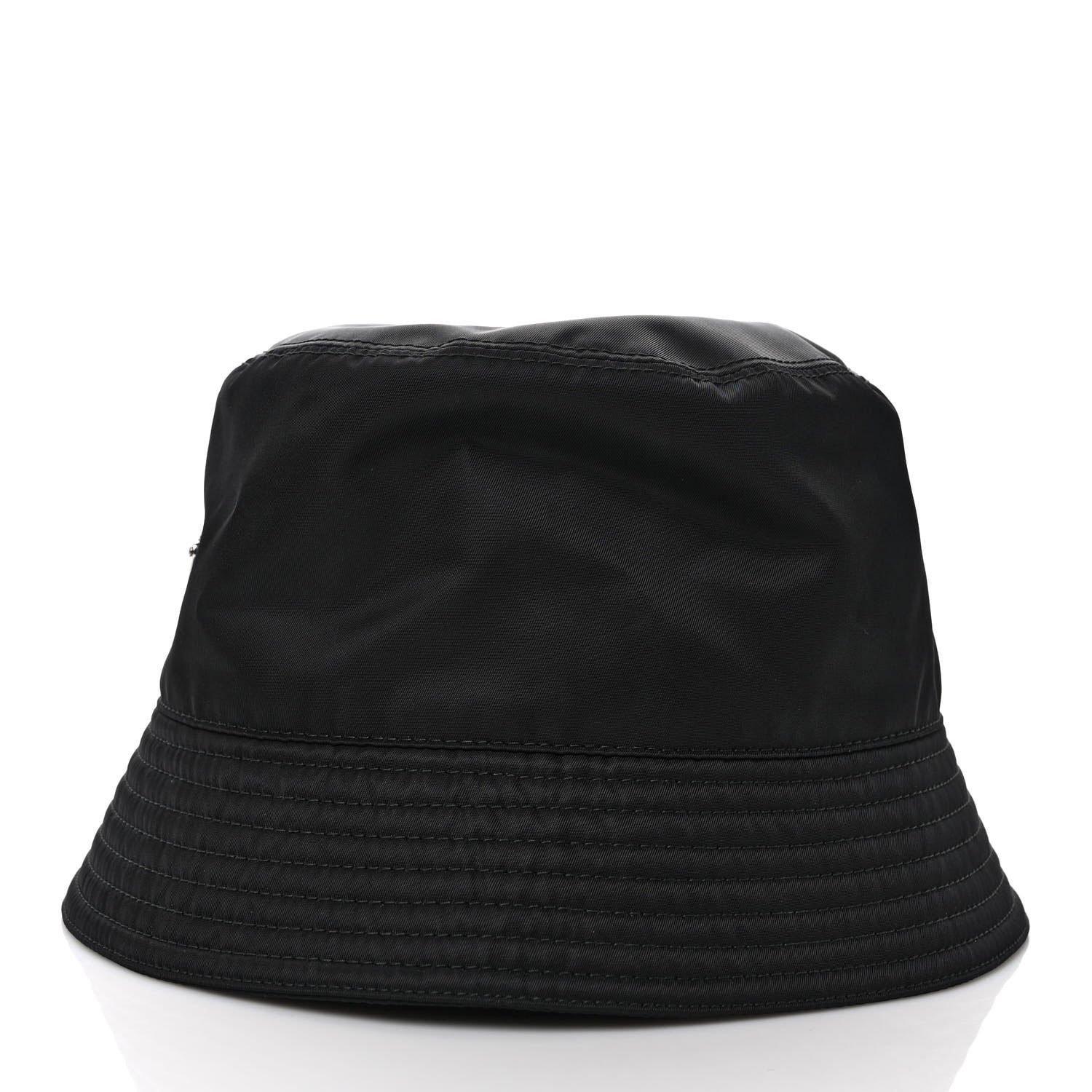 Prada Re-Nylon Metal Triangle Logo Mens Bucket Hat L Black 5 of 8