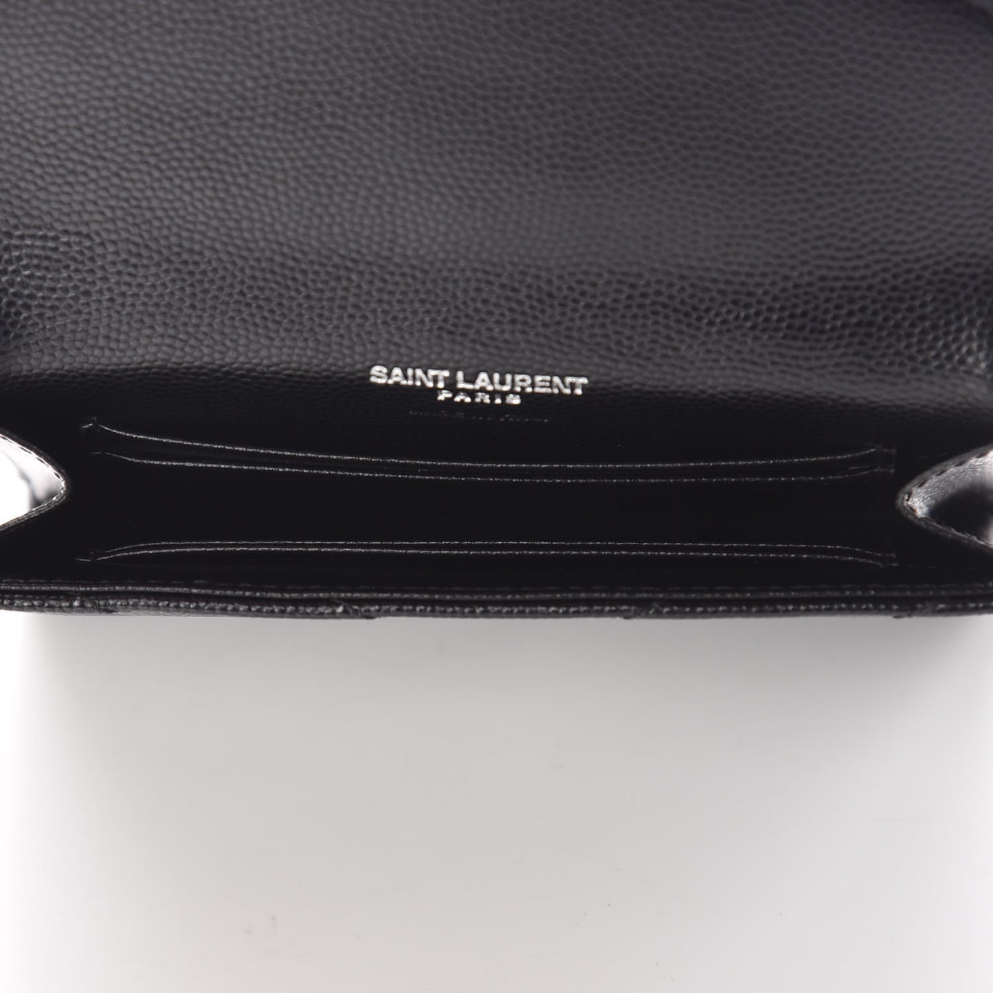 Grain De Poudre Matelasse Chevron Small Monogram Envelope Wallet Black
