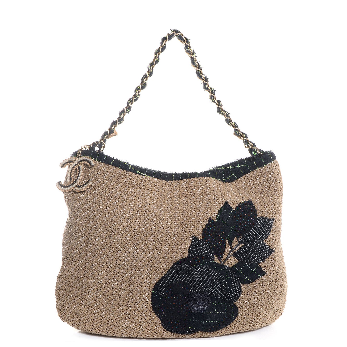 Tweed Woven Raffia Country Coco Hobo