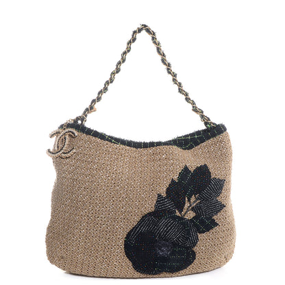Chanel Tweed Woven Raffia Country Coco Hobo 1 of 7