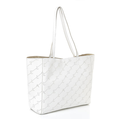 Stella McCartney Eco Alter Nappa Perforated Logo Tote Optical White 3 of 14