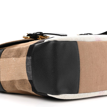 Burberry Canvas Mega Check Small Baildon Messenger Bag Black 9 of 11