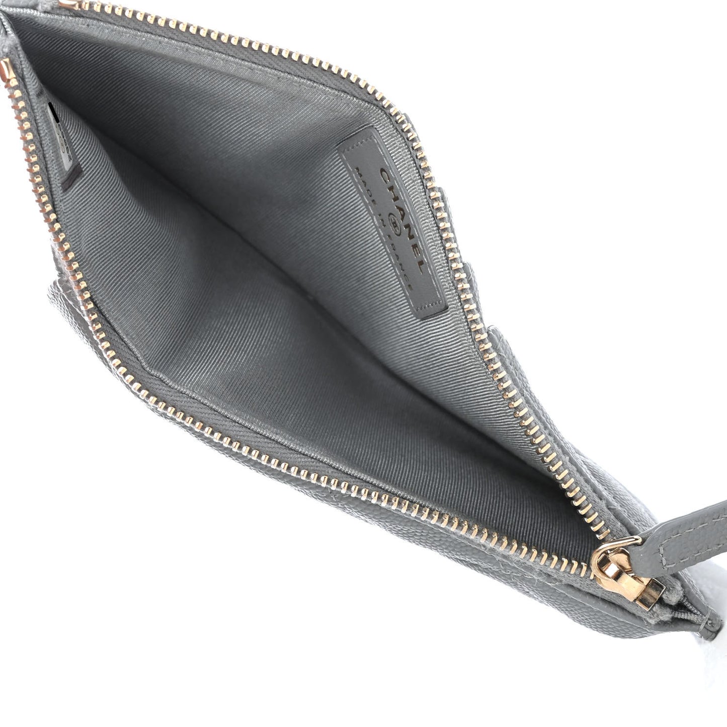 Caviar Quilted Classic Flat Wallet Pouch Grey