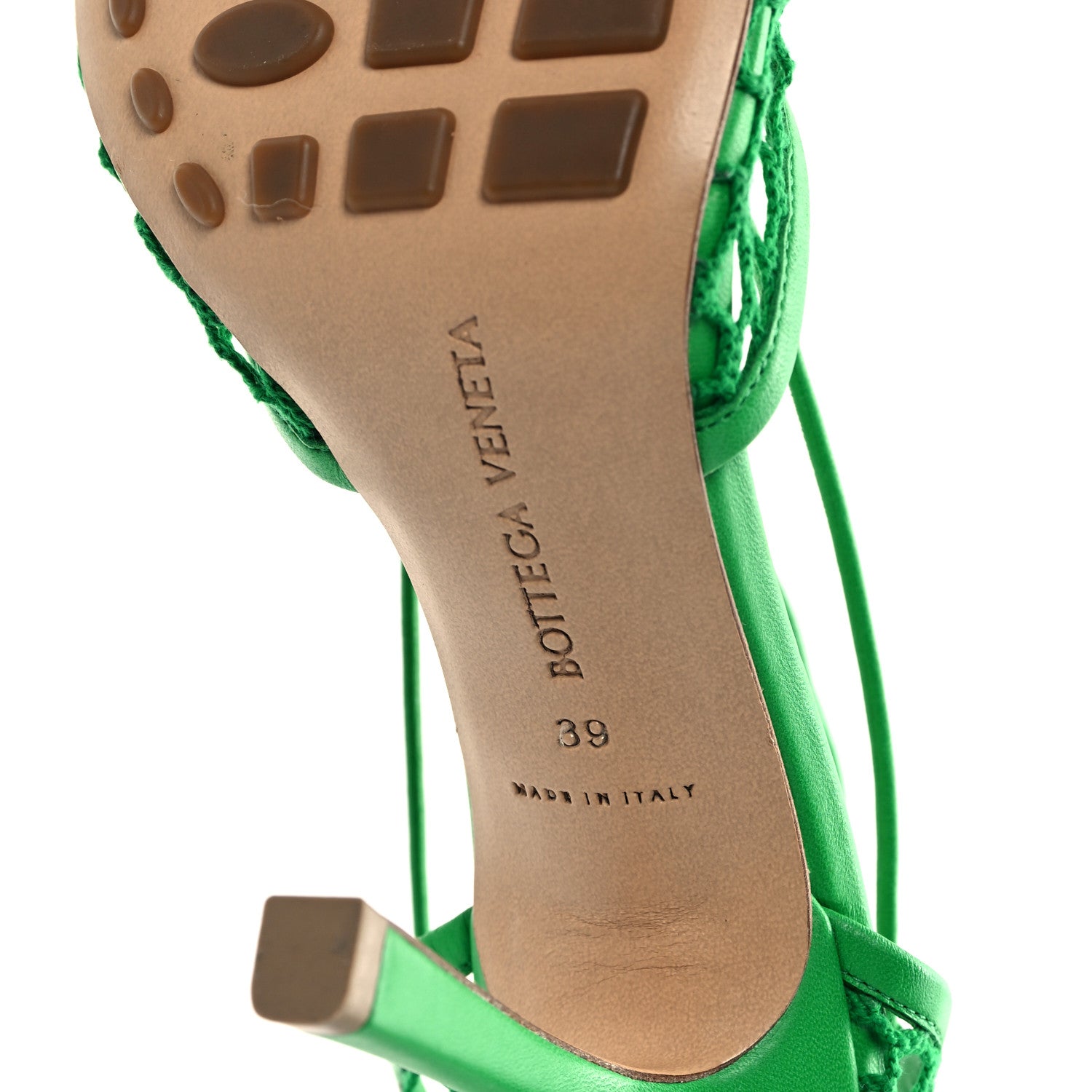 Bottega Veneta Mesh Nappa Stretch Ankle Tie 90mm Sandals 39 Grass 6 of 7