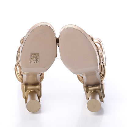Chanel Laminated Lambskin Gladiator Sandals 37 Gold 5 of 6
