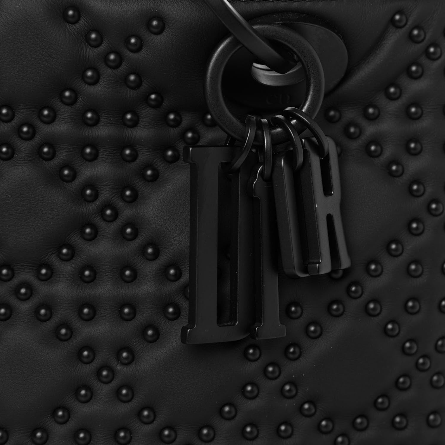Christian Dior Matte Calfskin Cannage Studded Medium Supple Lady Dior Ultra Black 8 of 12