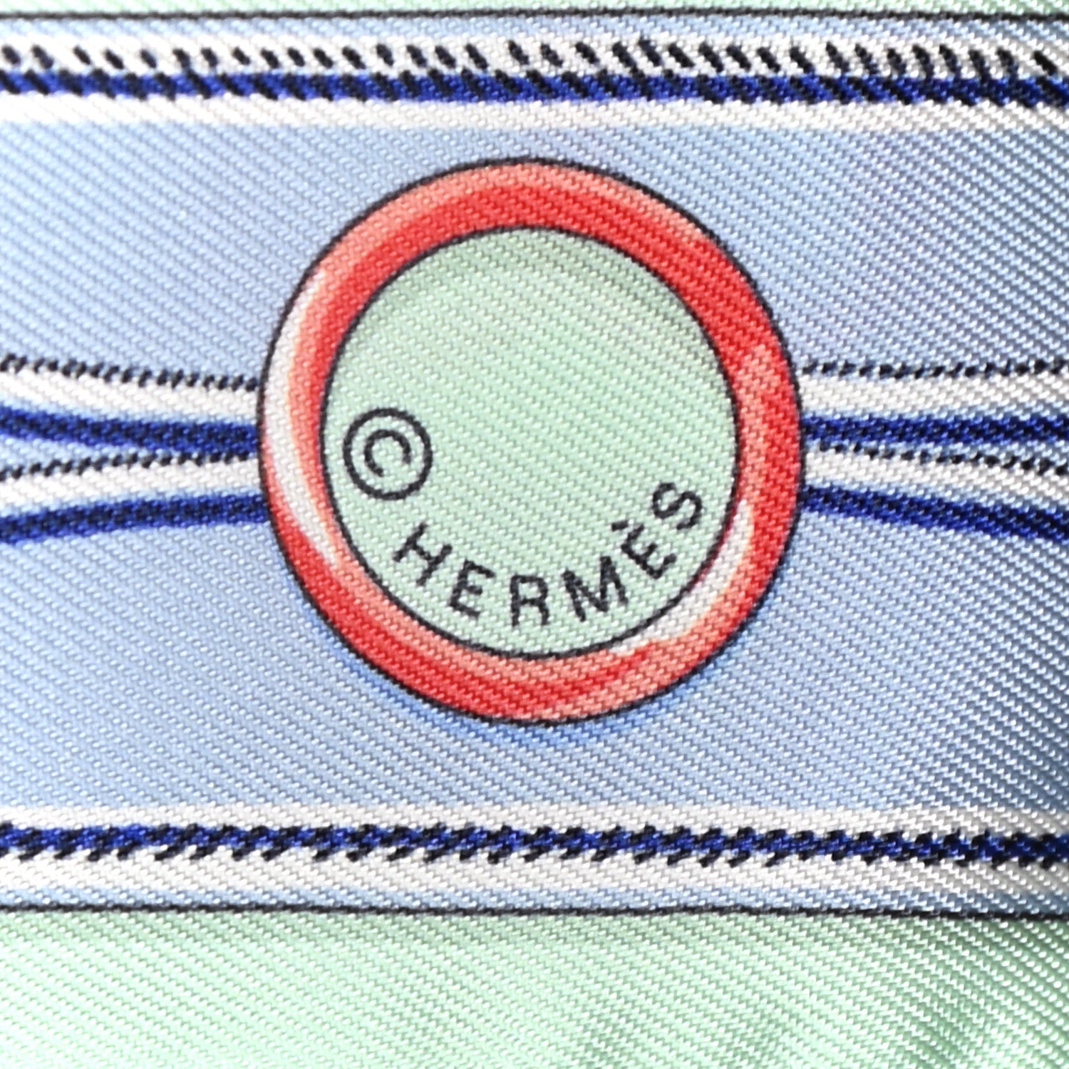 Hermes Silk Maillons Twilly Vert D'eau Ciel Rouge 3 of 5