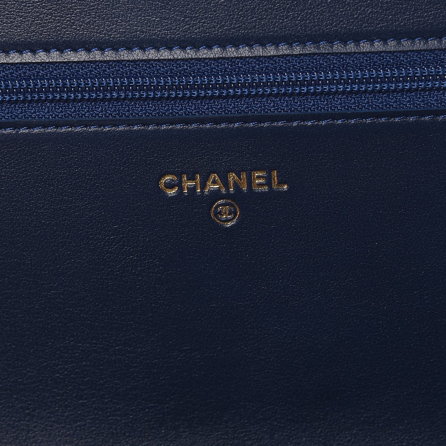 Caviar Quilted Boy Wallet On Chain WOC Navy