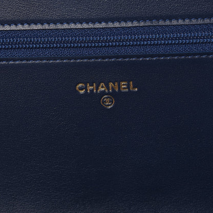 Chanel Caviar Quilted Boy Wallet On Chain WOC Navy 6 of 9