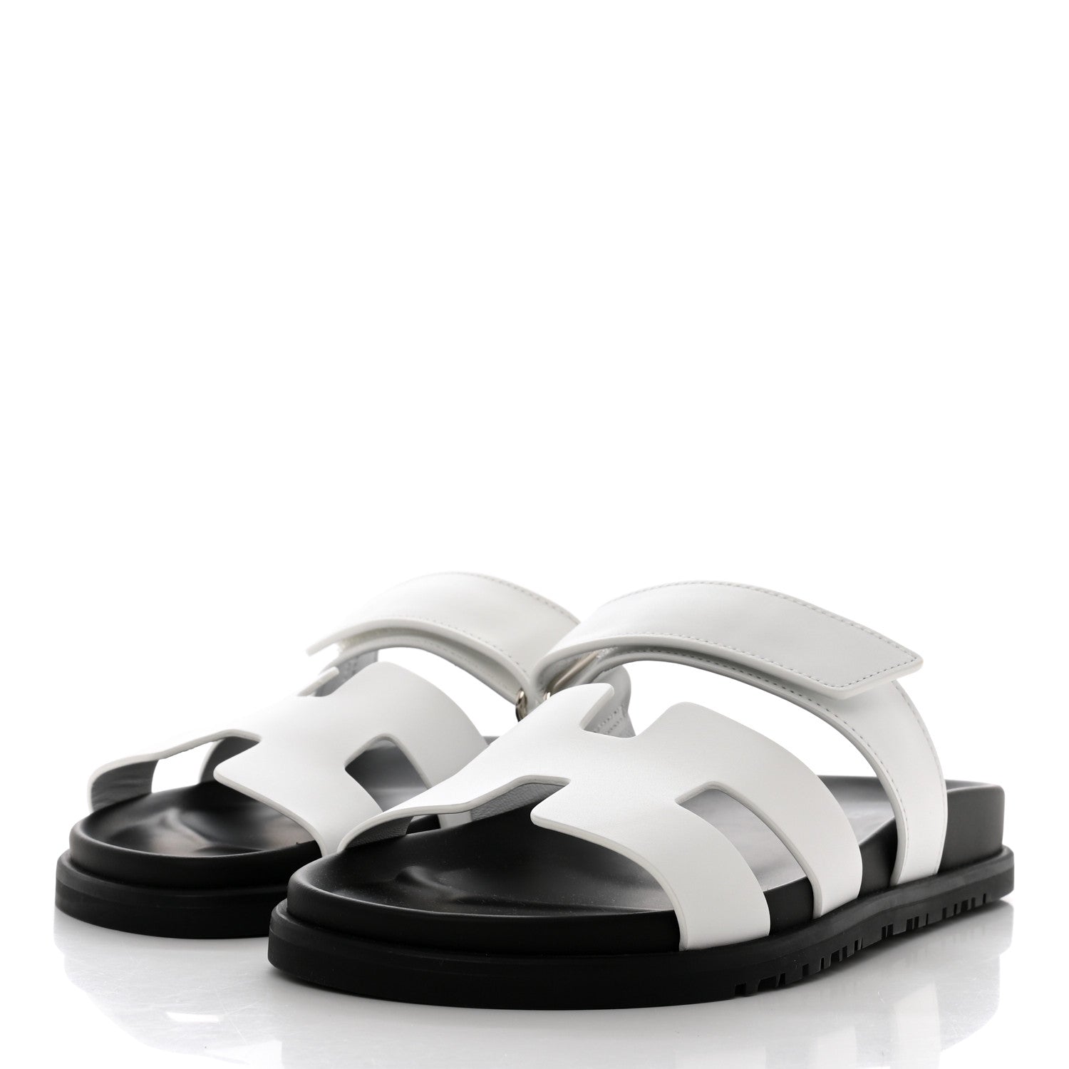 Hermes Calfskin Womens Chypre Sandals 38 White 3 of 9