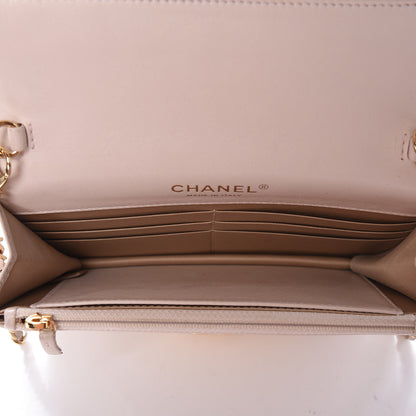 Chanel Lambskin Quilted Golden Class Wallet on Chain WOC Light Pink 5 of 13