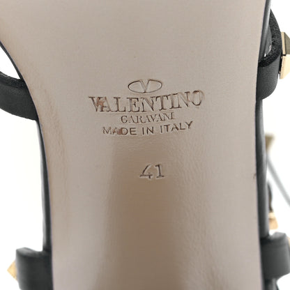 Valentino Garavani Calfskin Rockstud 60mm City Sandals 41 Black 6 of 8