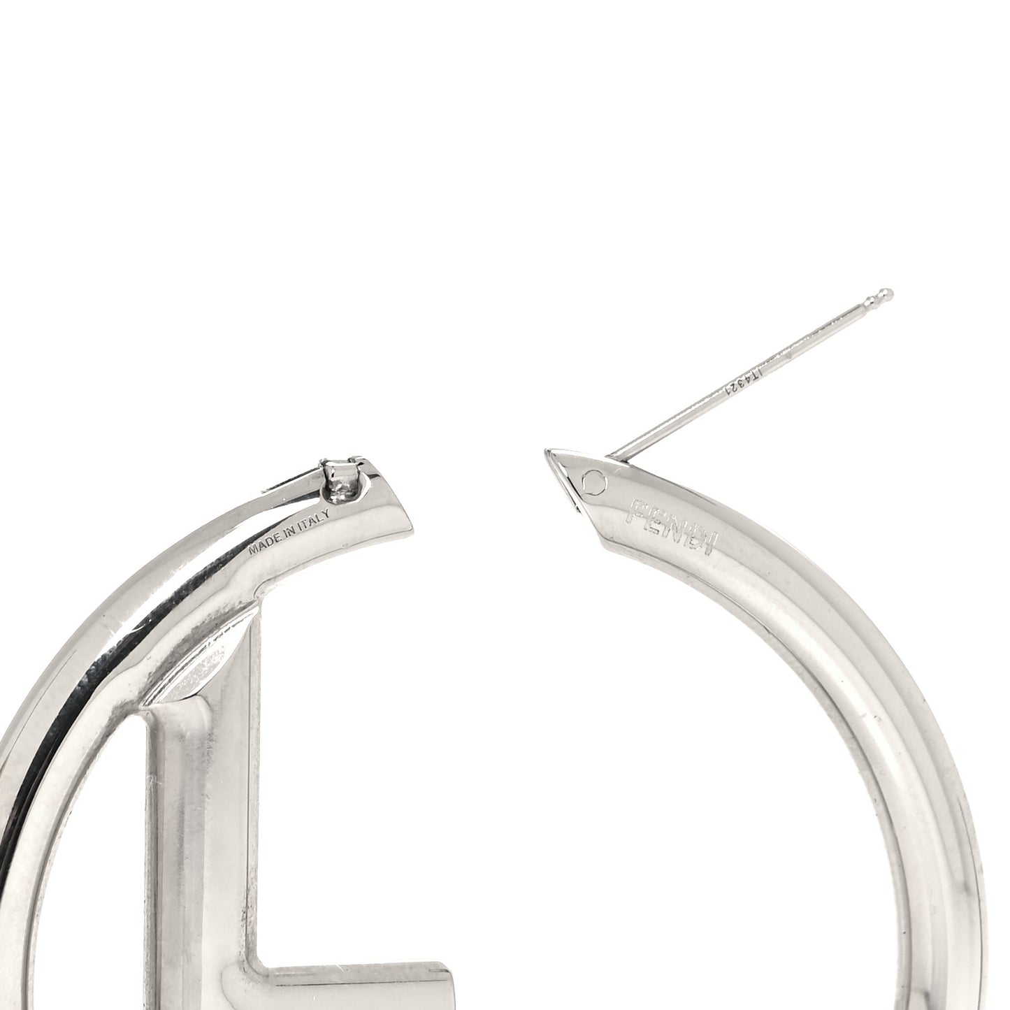 Metal FF Hoop Earrings Gold Silver