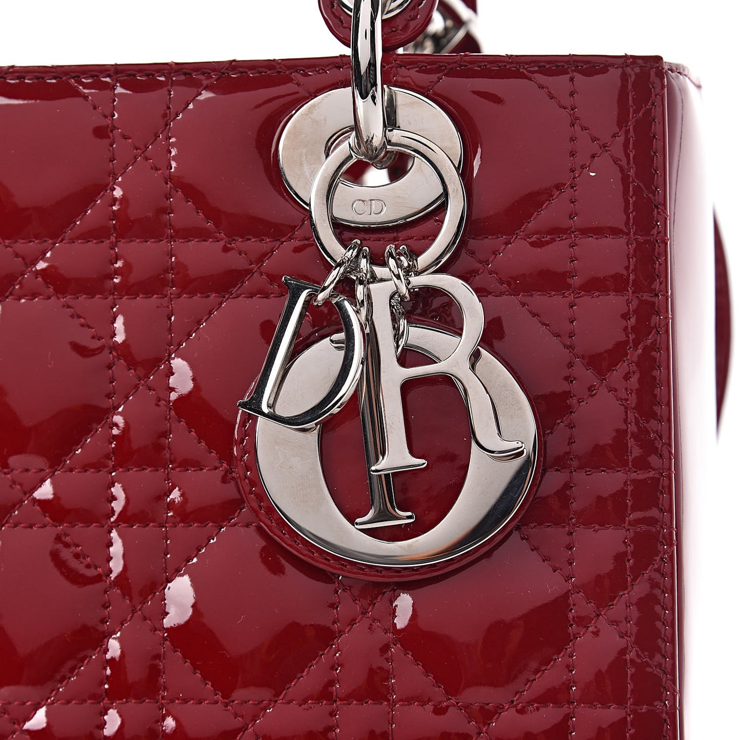 Patent Cannage Medium Lady Dior Red