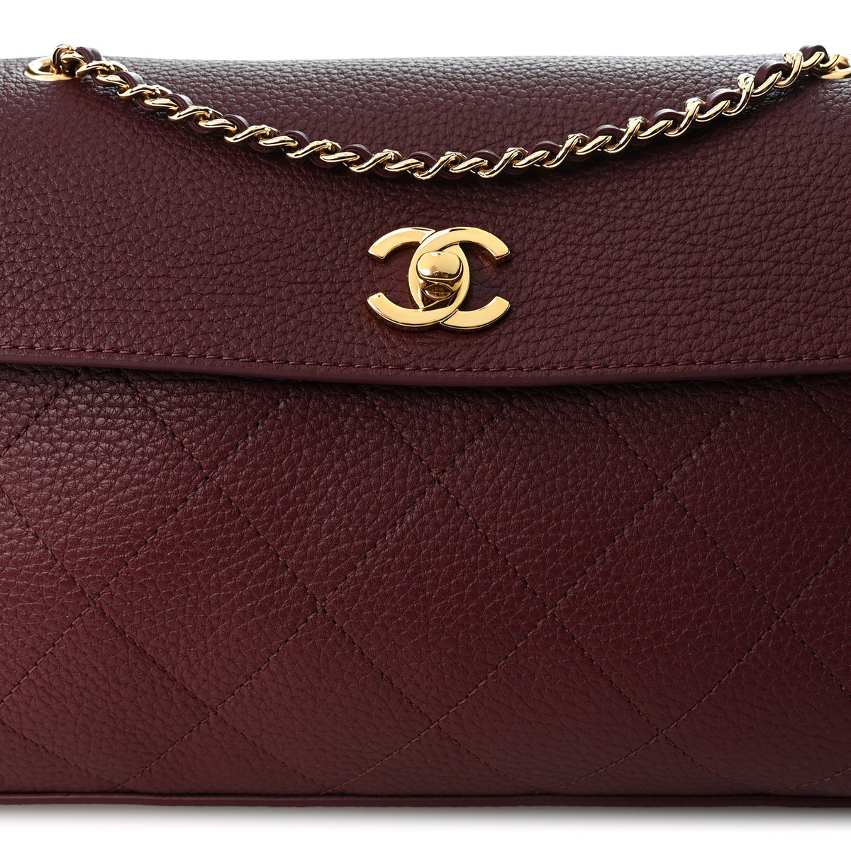Grained Calfskin Urban Essentials Flap Burgundy