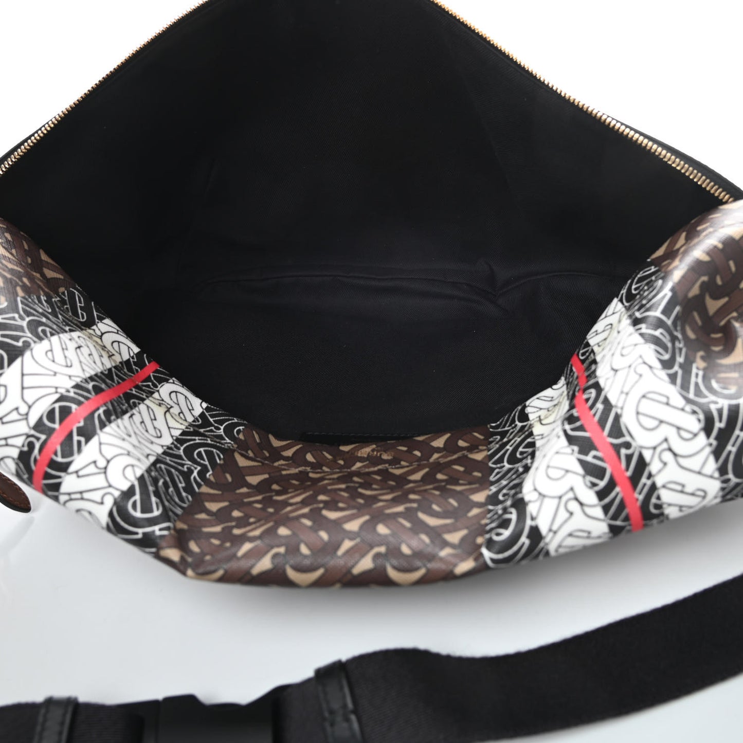 E-Canvas Monogram Stripe XL Sonny Bum Bag Bridle Brown