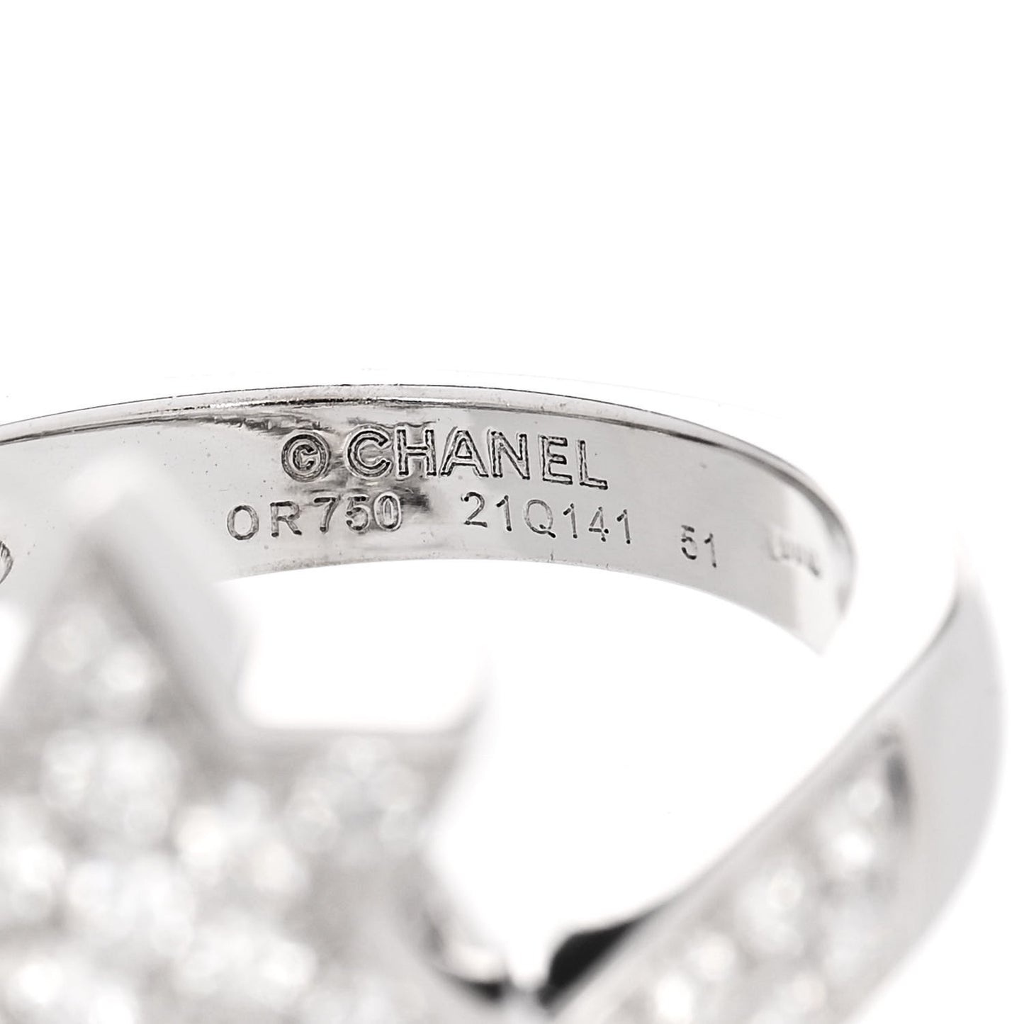 18K White Gold Diamond Comete Geode Ring 51 5.75