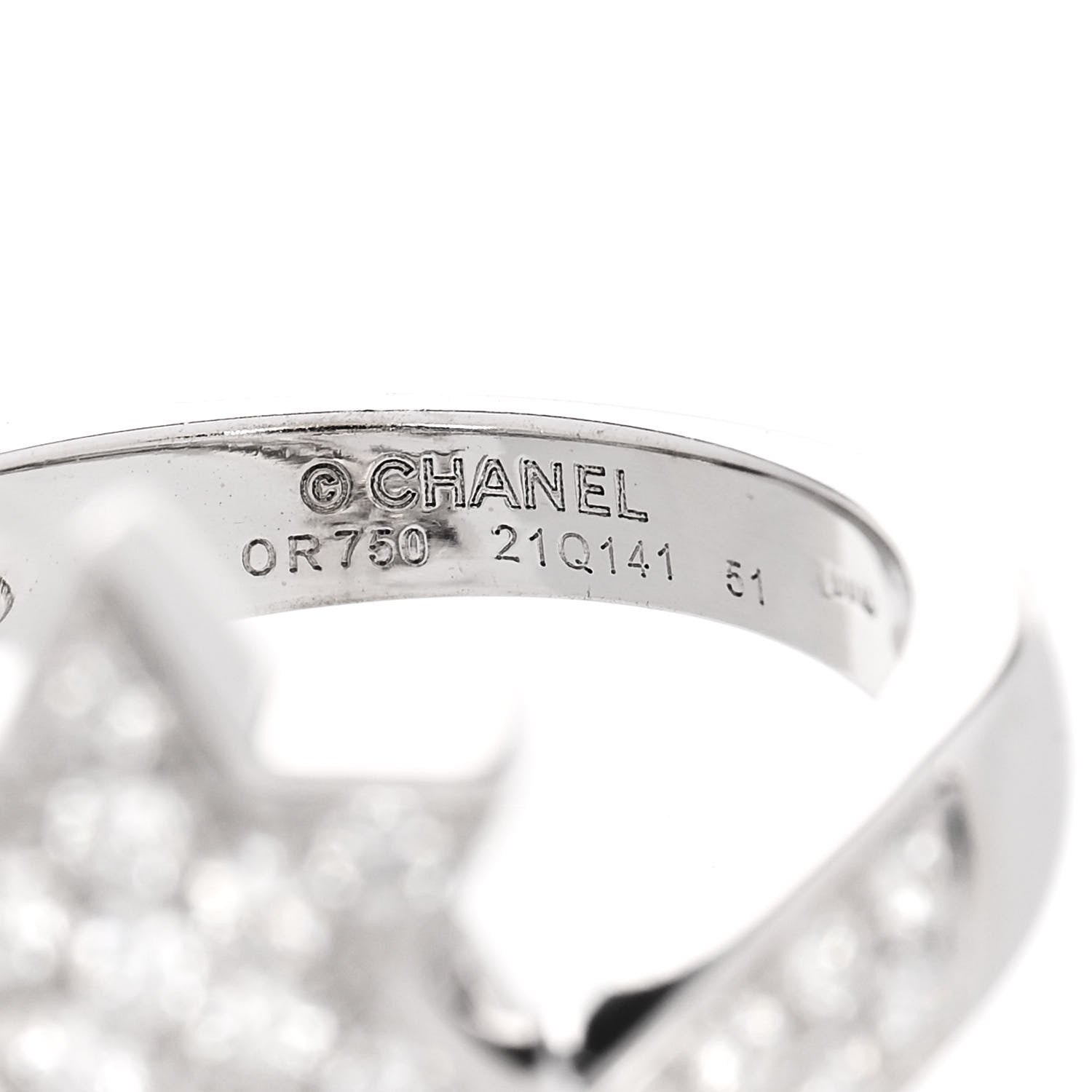 Chanel 18K White Gold Diamond Comete Geode Ring 51 5.75 4 of 5