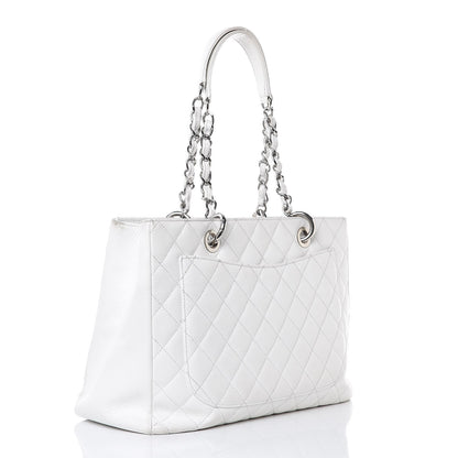 Chanel Caviar Quilted Grand Shopping Tote GST White 3 of 24