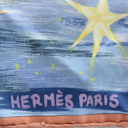 Hermes Silk Feux Du Ciel Pocket Square Scarf 3 of 7
