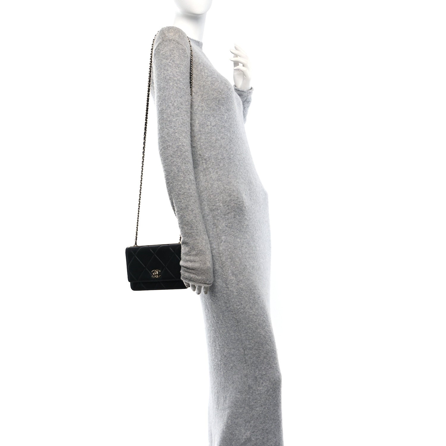 Chanel Lambskin Quilted Trendy CC Wallet On Chain WOC Black 2 of 12