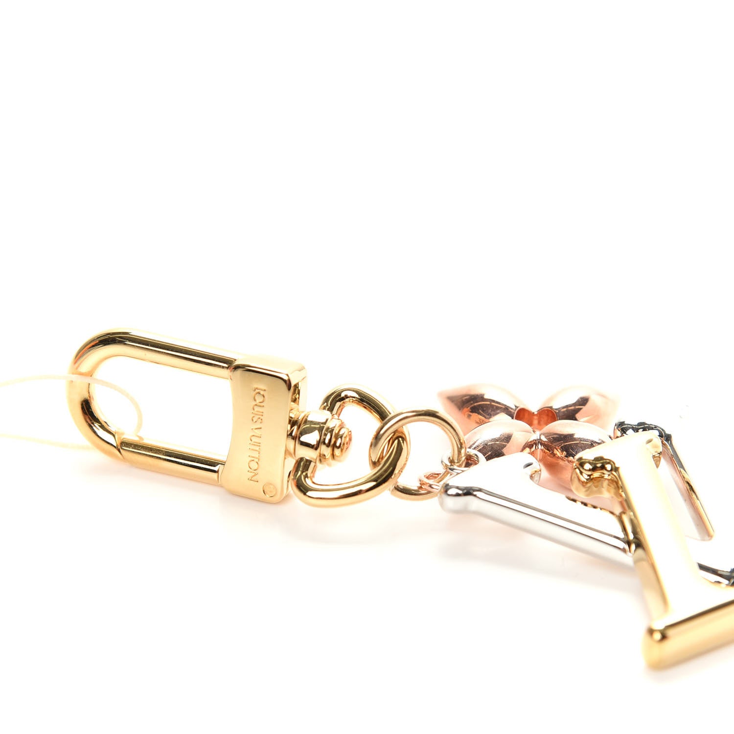 Louis Vuitton New Wave Bag Charm Key Holder Yellow Pink White Gold 4 of 5