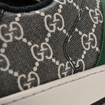 Gucci GG Supreme Monogram Miro Soft Calfskin Web Mens Screener Sneakers 8.5 Black Grey Sky 11 of 12