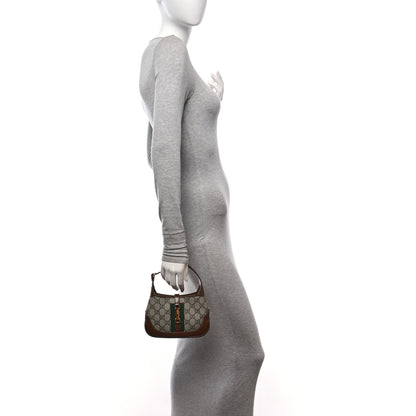 Gucci GG Supreme Monogram Azalea Calfskin Web Mini Jackie 1961 Hobo Beige Ebony Brown Sugar 2 of 9