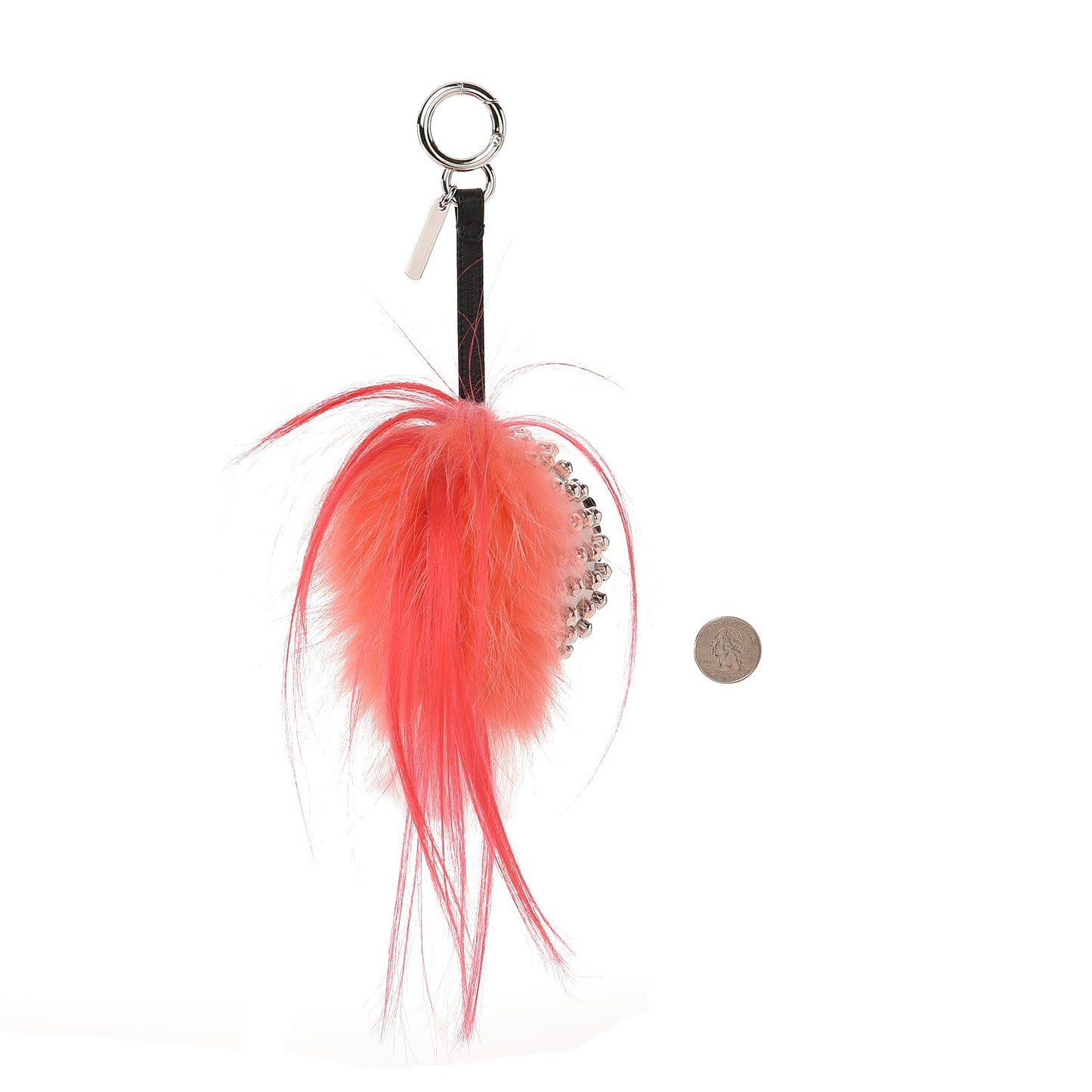 Lambskin Goat Fur Studded Punkarlito Bag Charm Azalea