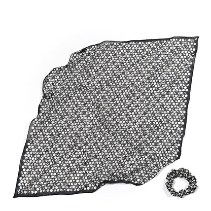 Chanel Silk CC Twilly Hair Tie Black White 2 of 6