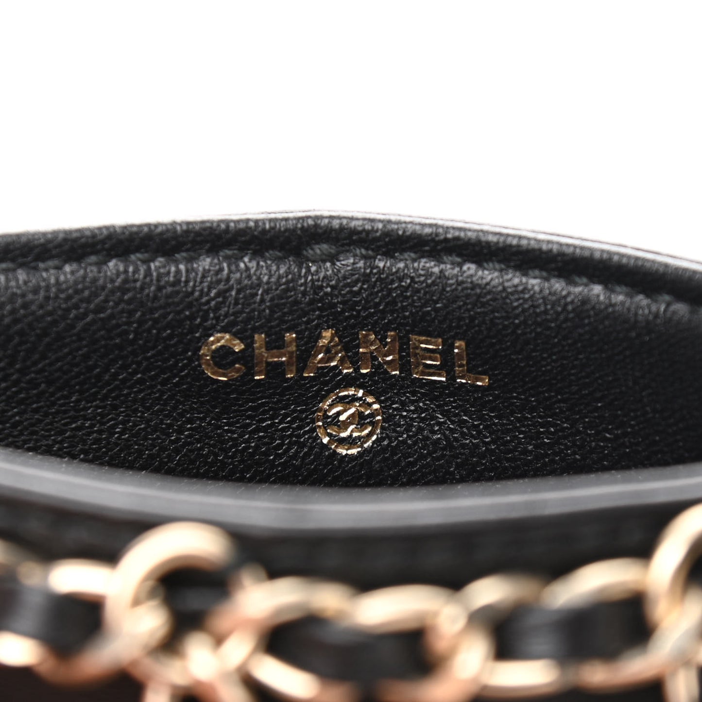 Lambskin Tech Me Out Clutch With Chain Black