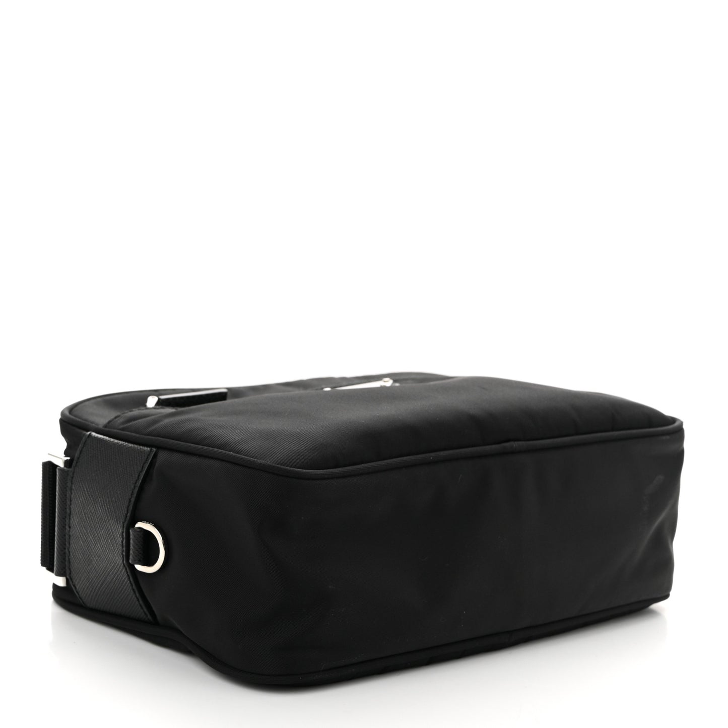 Tessuto Saffiano Pocket Double Zip Shoulder Bag Black