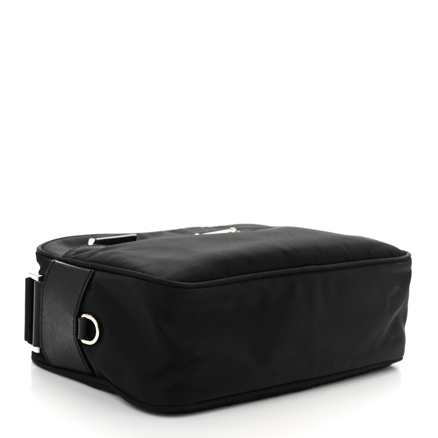 Prada Tessuto Saffiano Pocket Double Zip Shoulder Bag Black 4 of 10