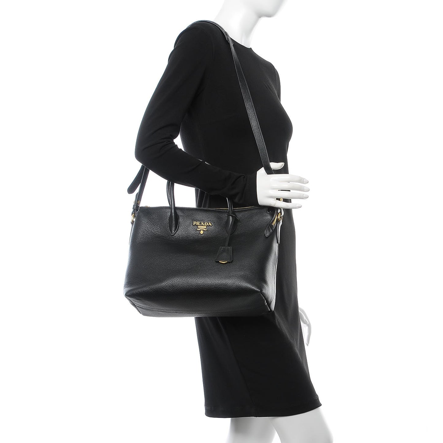 Vitello Phenix Top Handle Bag Black