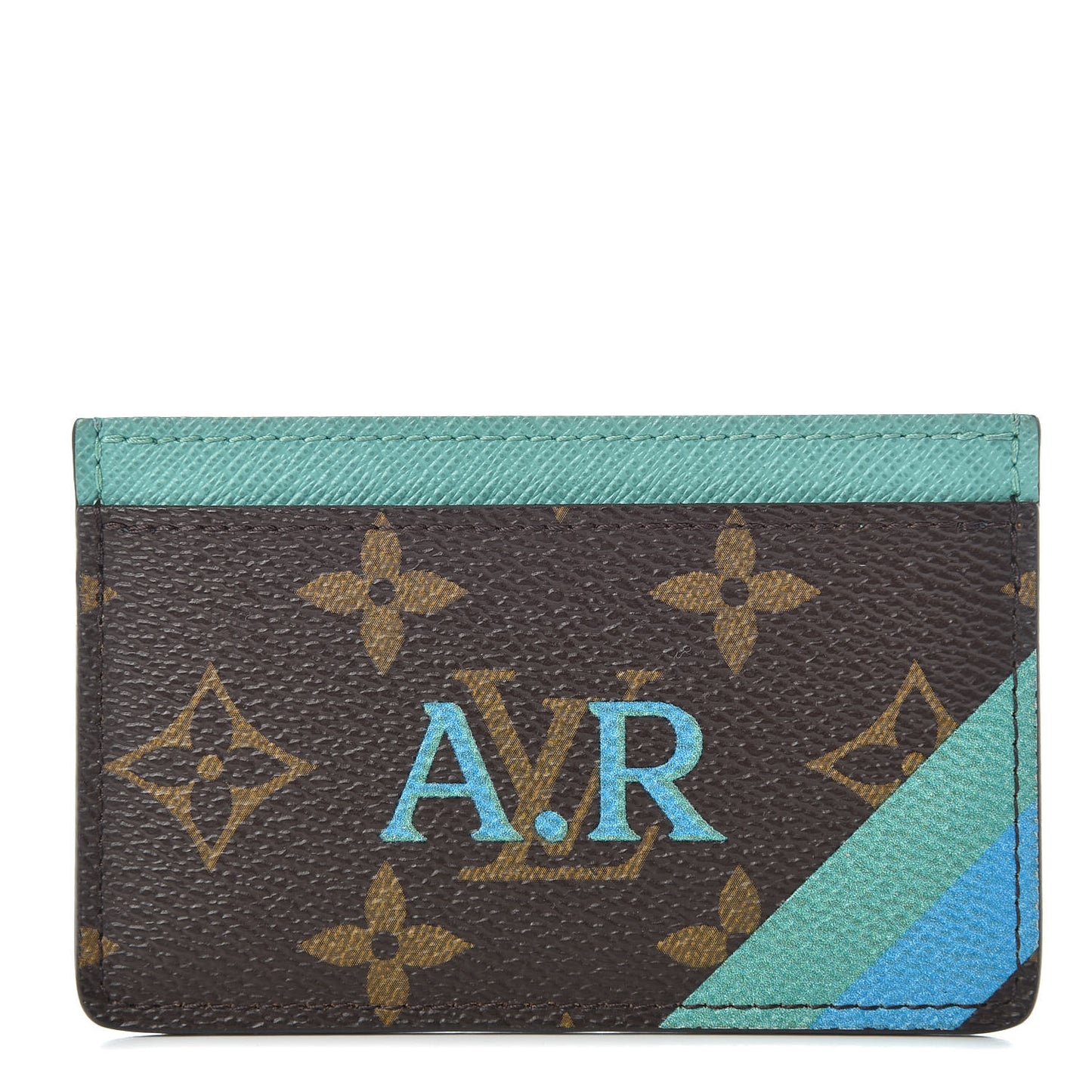 Monogram My LV Heritage Card Holder Vert Clair Blue Clair