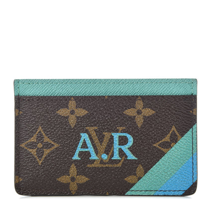 Louis Vuitton Monogram My LV Heritage Card Holder Vert Clair Blue Clair 1 of 8