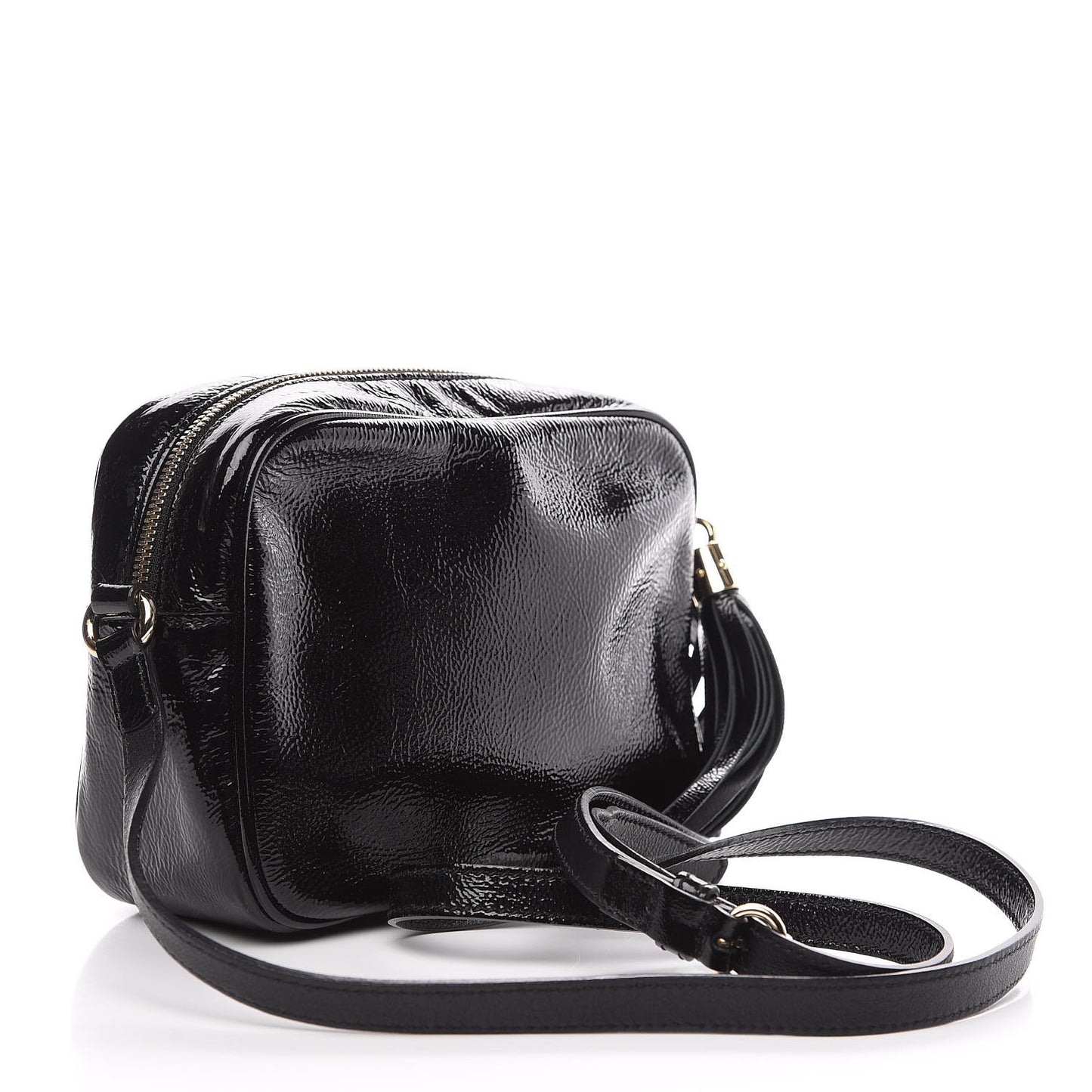 Soft Patent Small Soho Disco Bag Black